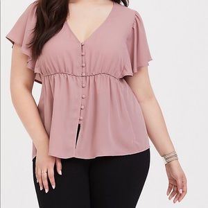 Torrid blush flutter sleeve